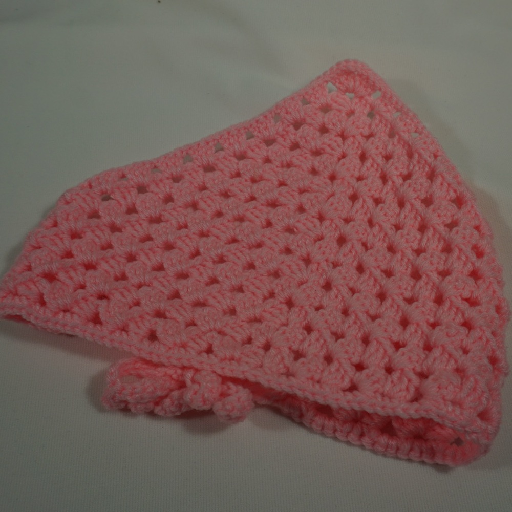 Handmade Crochet Pink Bandana